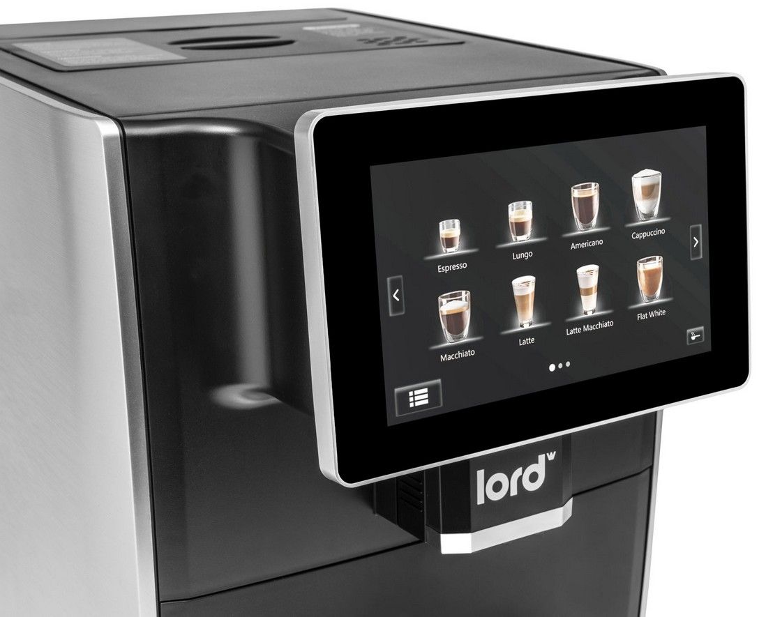 LORD Automatický kávovar 1,8 l, 15 bar – černá/nerez