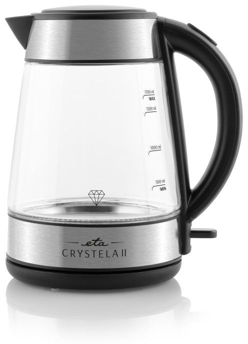 ETA Rychlovarná konvice Crystela II 1,7 l – sklo/černá/nerez