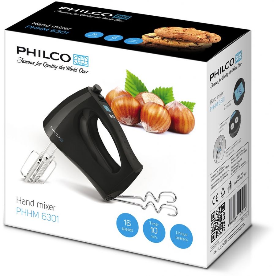 PHILCO Ruční šlehač 16 rychlostí – černá