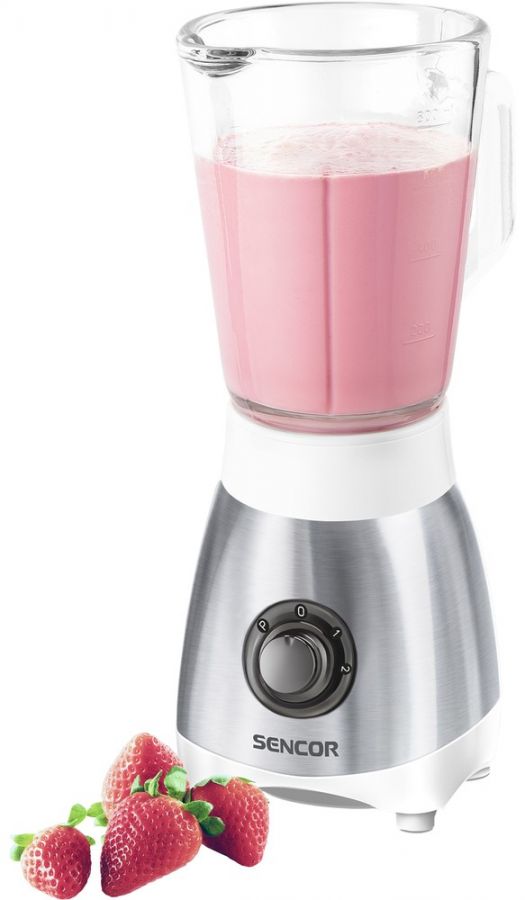 SENCOR Stolní mixér 800 ml – stříbrná/bílá