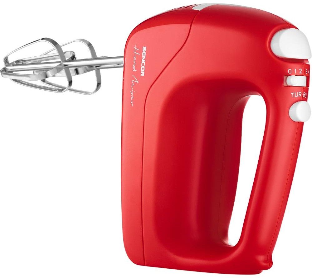 SENCOR Ruční šlehač 200 W, 5 rychlostí – červená