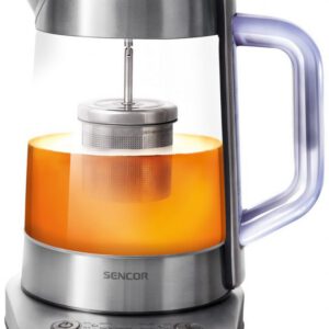 SENCOR Rychlovarná konvice 1,5 l s regulací teploty – sklo/nerez