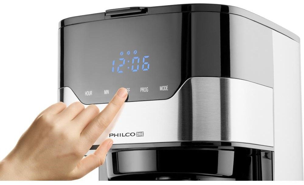 PHILCO Překapávací kávovar 1,2 l, 800 W – nerez
