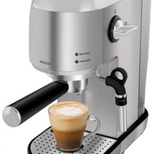 SENCOR Automatický kávovar 1,5 l, 20 bar – stříbrná
