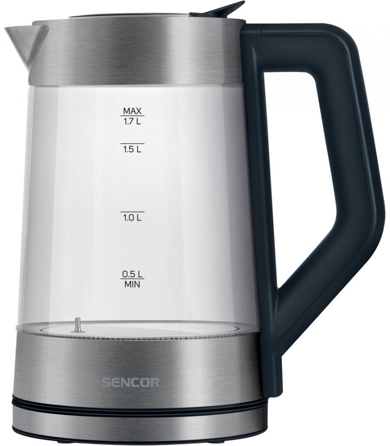 SENCOR Rychlovarná konvice 1,7 l s regulací teploty – nerez/černá