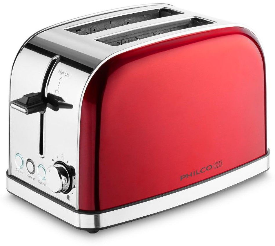 PHILCO Topinkovač 2 otvory, 950 W – červená