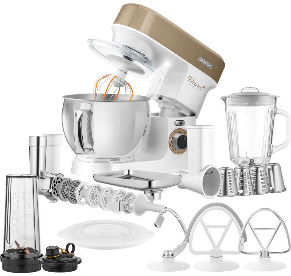 SENCOR Kuchyňský robot 1 200 W, 5 l – chrom/bílá
