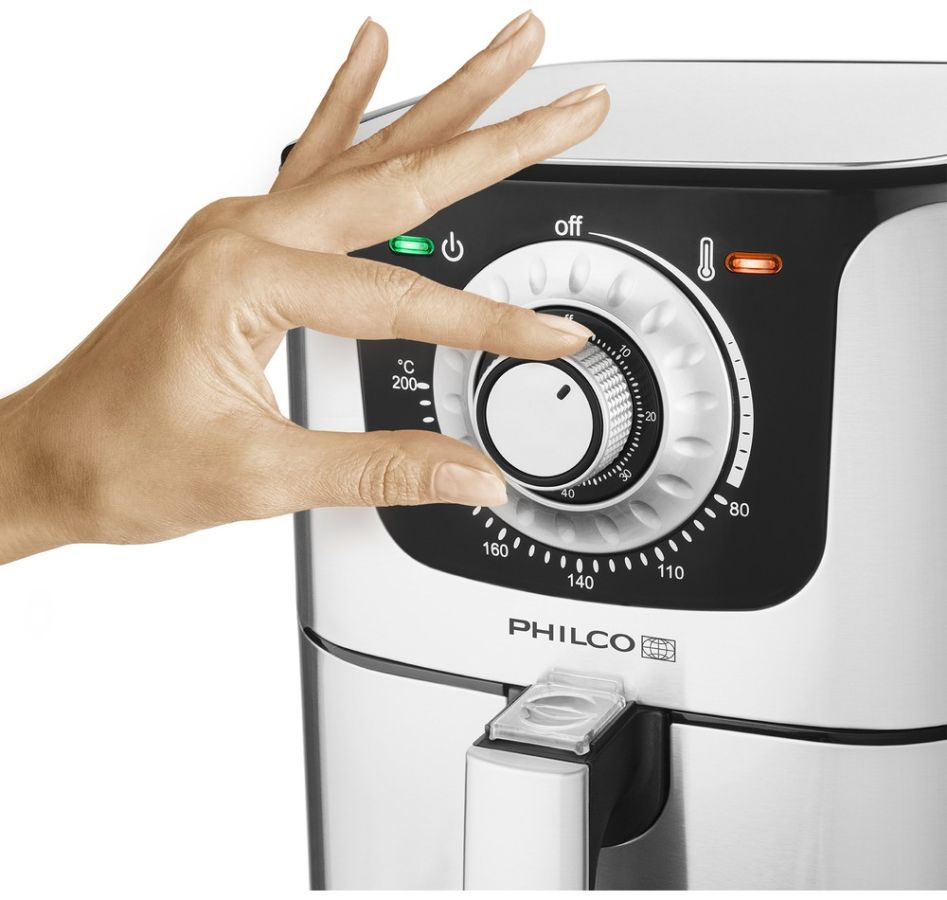 PHILCO Horkovzdušná fritéza 3,5 l, 1 500 W – černá/nerez