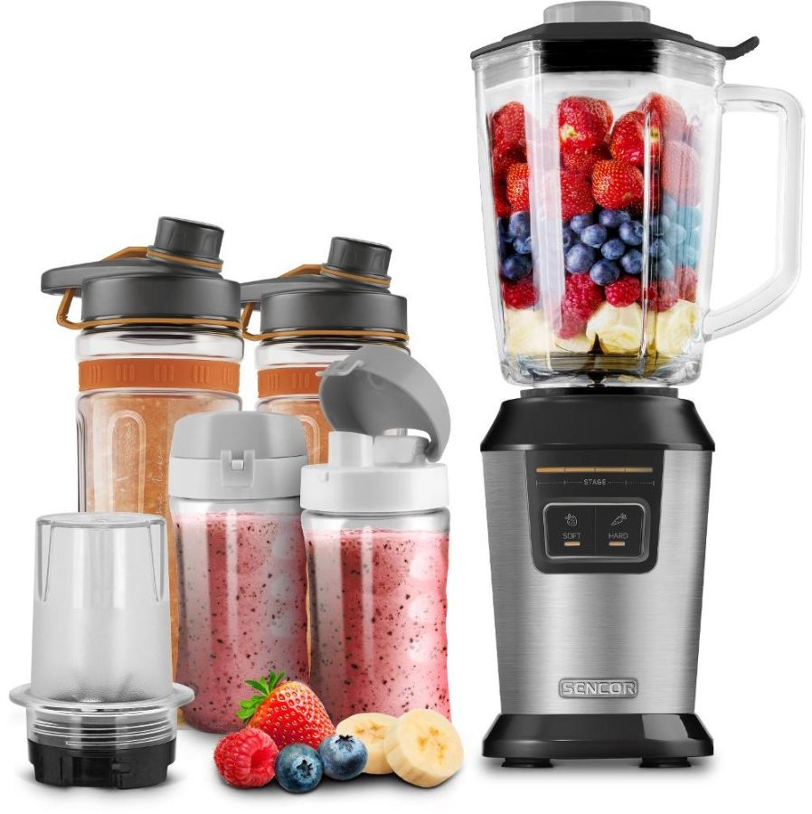 SENCOR Smoothie mixér 800 W, 900 ml – stříbrná