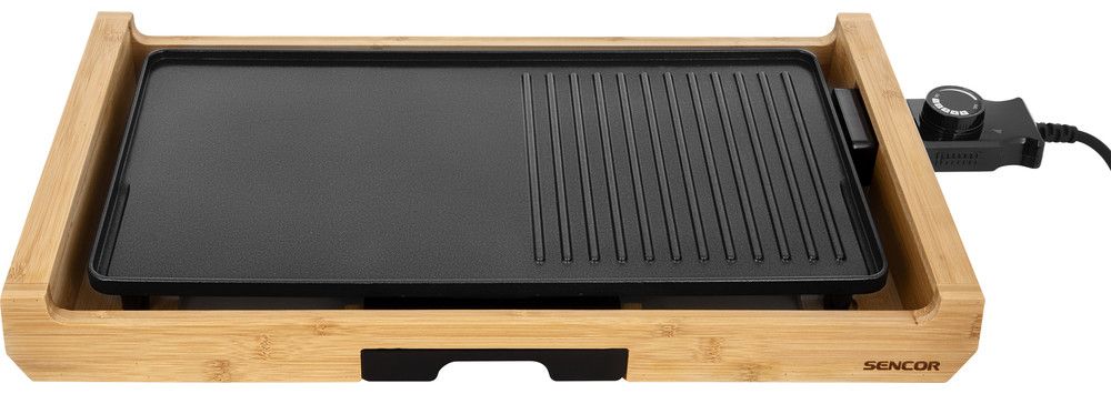 SENCOR Kontaktní gril 1 800 W – černá/dřevo