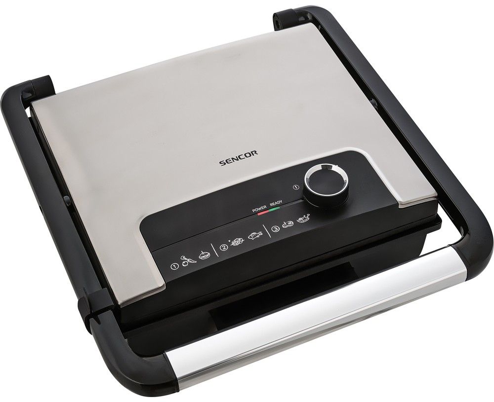 SENCOR Kontaktní gril 2 000 W – stříbrná/černá