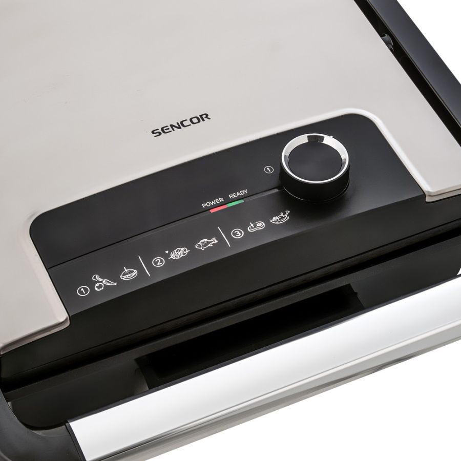 SENCOR Kontaktní gril 2 000 W – stříbrná/černá