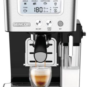 SENCOR Pákový kávovar 1,4 l, 15 bar – nerez/černá