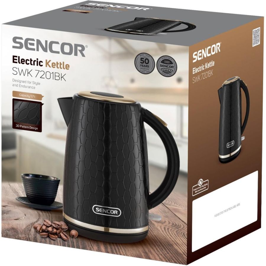 SENCOR Rychlovarná konvice 1,7 l, 2 200 W – černá