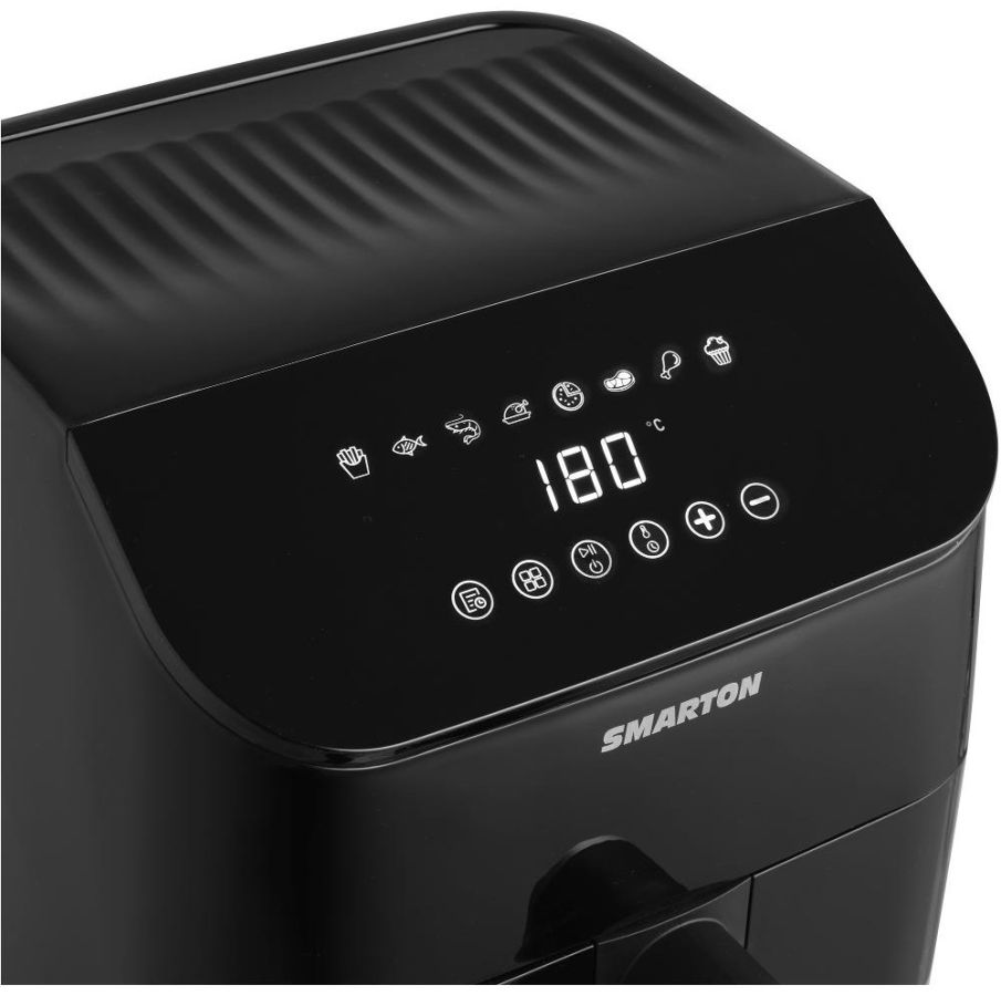 SMARTON Horkovzdušná fritéza 4,5 l, 1 350 W – černá