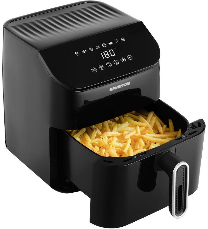 SMARTON Horkovzdušná fritéza 4,5 l, 1 350 W – černá