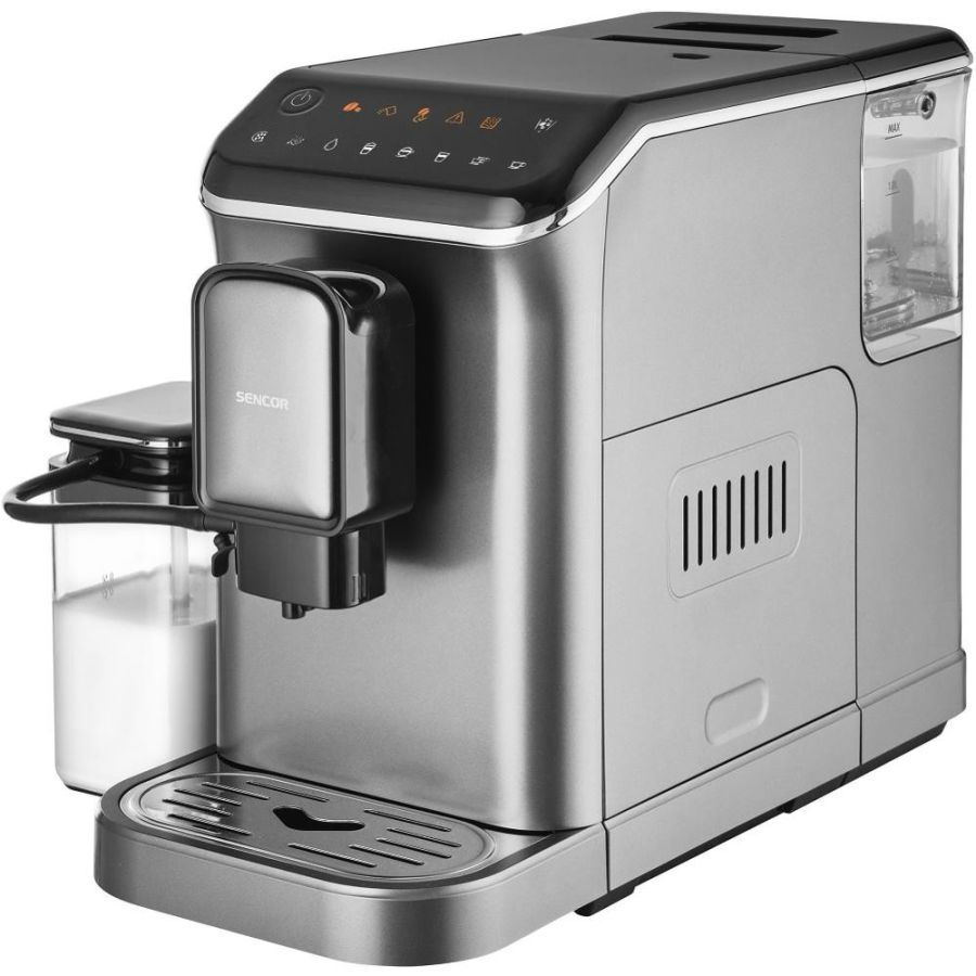 SENCOR Automatický kávovar 1,5 l, 20 bar – černá/stříbrná