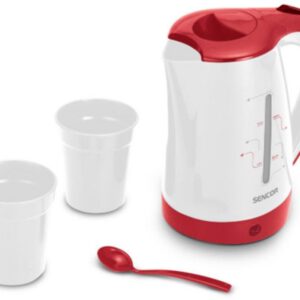 SENCOR Rychlovarná konvice 500 ml, 1 100 W – bílá/červená