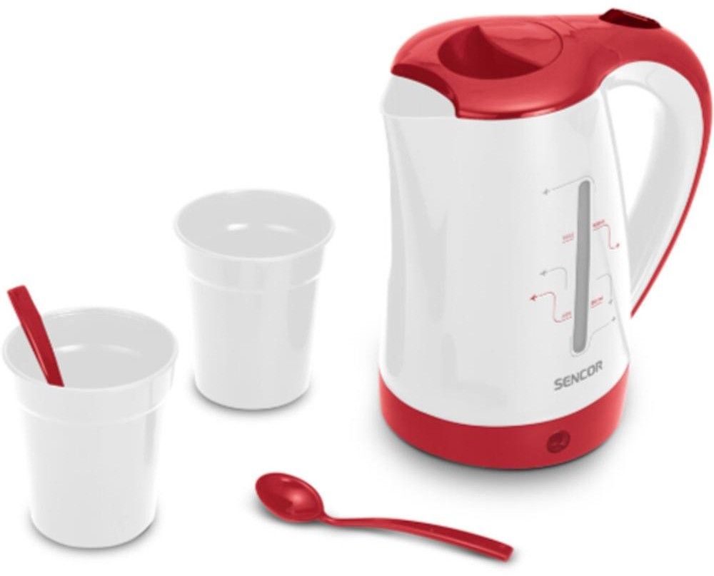 SENCOR Rychlovarná konvice 500 ml, 1&nbsp;100 W – bílá/červená
