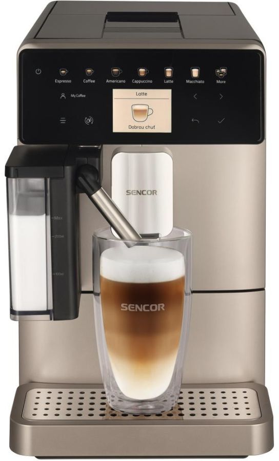 SENCOR Automatický kávovar 1,3 l, 19 bar – černá/chrom