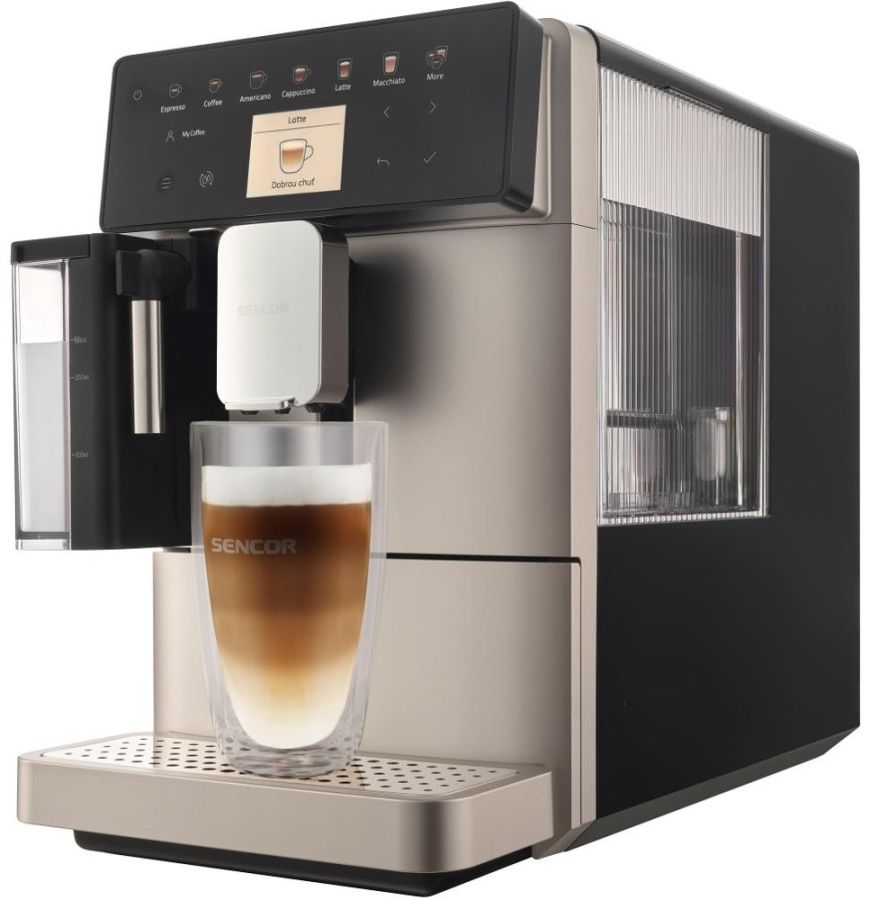 SENCOR Automatický kávovar 1,3 l, 19 bar – černá/chrom