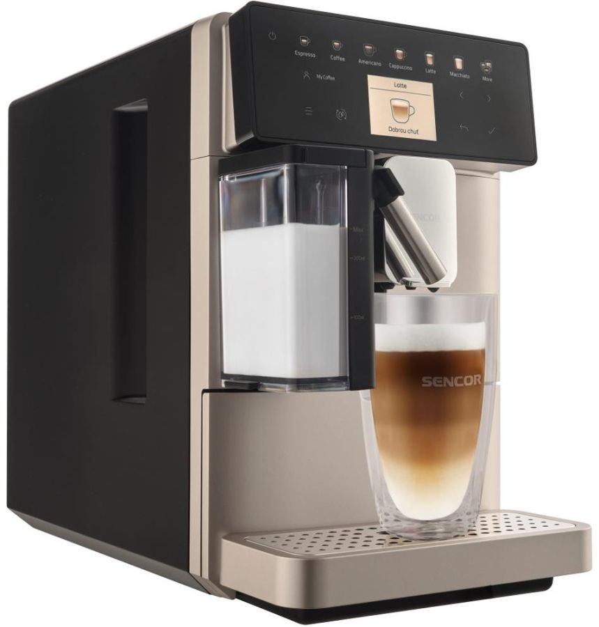 SENCOR Automatický kávovar 1,3 l, 19 bar – černá/chrom