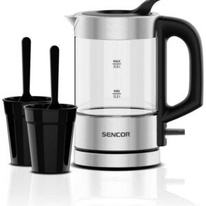 SENCOR Rychlovarná konvice 500 ml, 1 100 W – sklo/nerez
