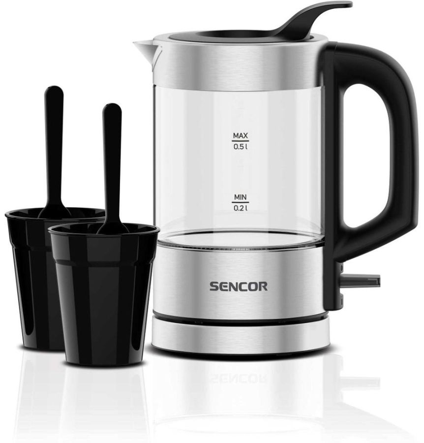 SENCOR Rychlovarná konvice 500 ml, 1&nbsp;100 W – sklo/nerez