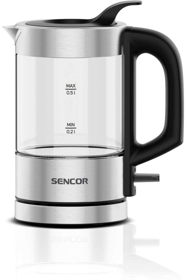 SENCOR Rychlovarná konvice 500 ml, 1 100 W – sklo/nerez