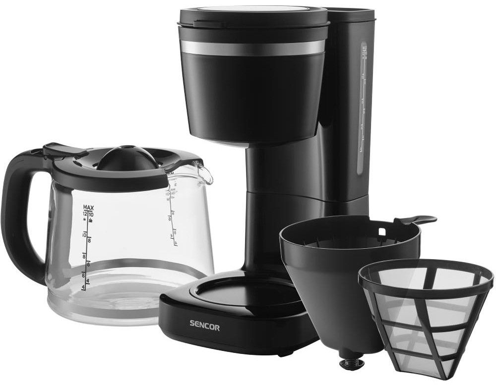 SENCOR Překapávací kávovar 1,5 l, 1 000 W – černá