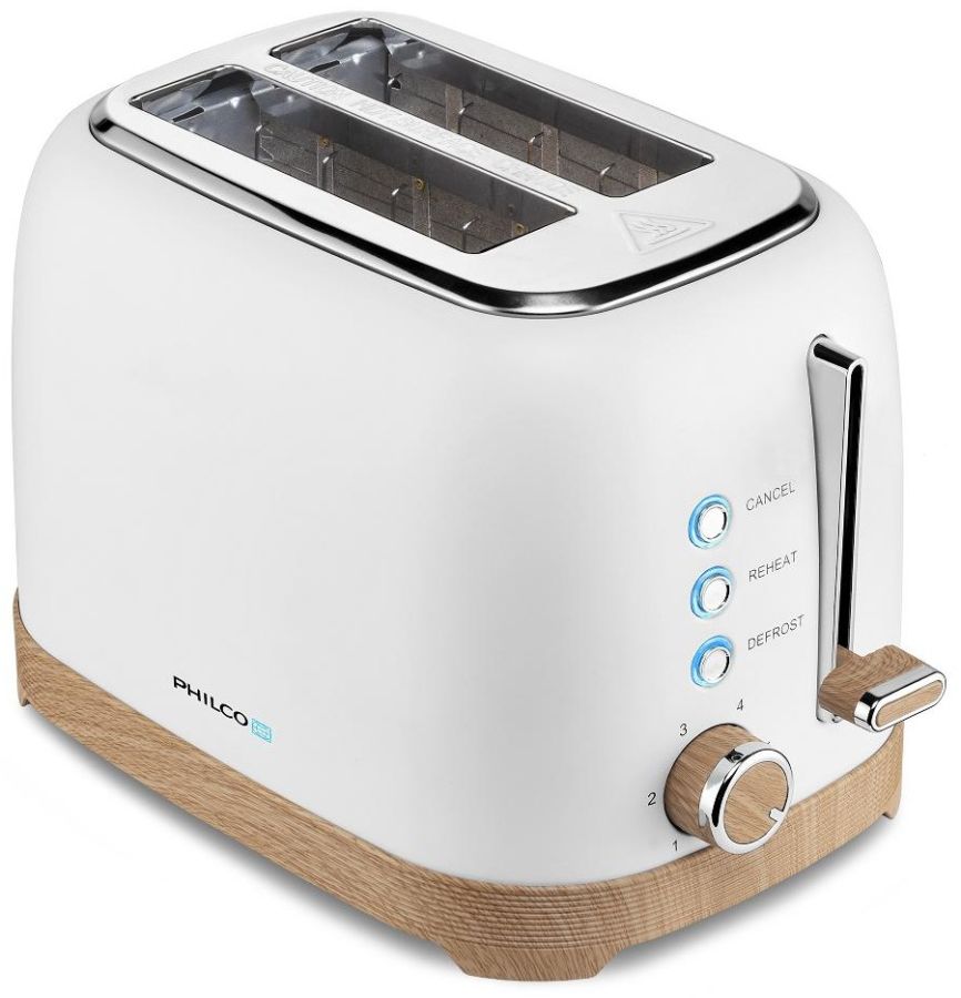 PHILCO Topinkovač 2 otvory, 850 W – bílá