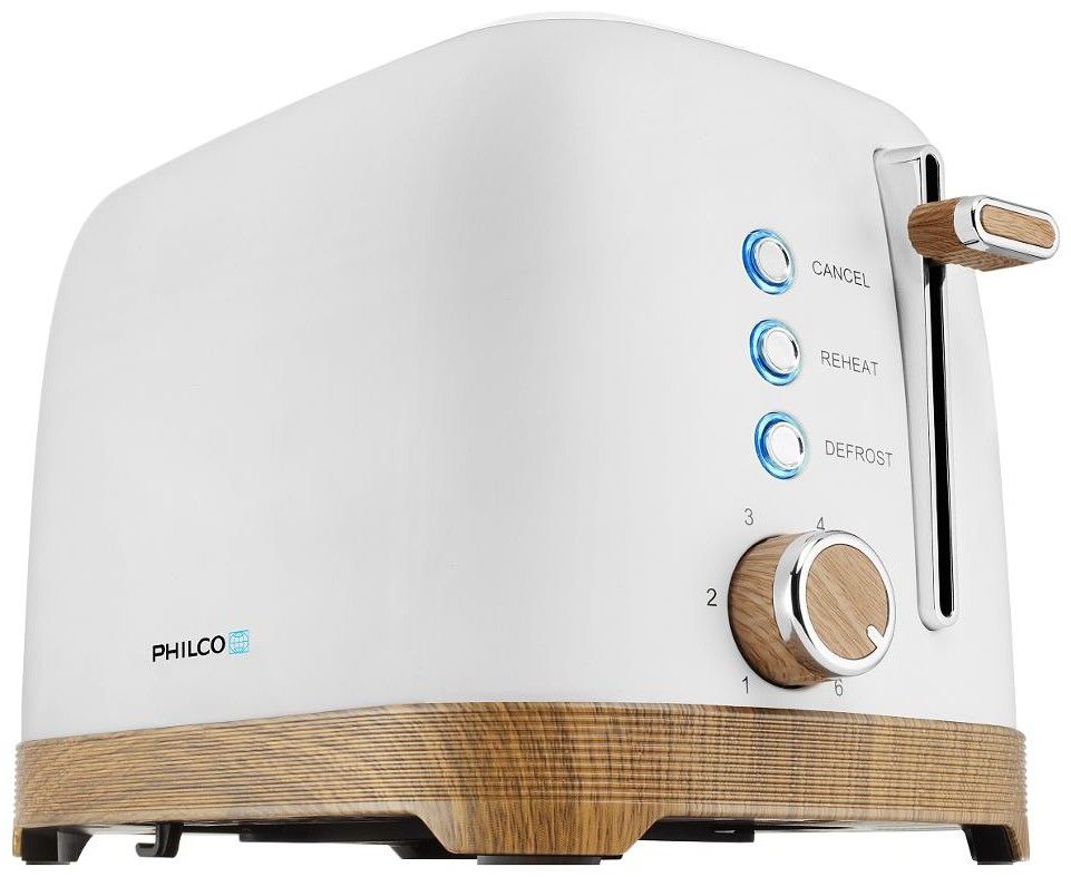 PHILCO Topinkovač 2 otvory, 850 W – bílá