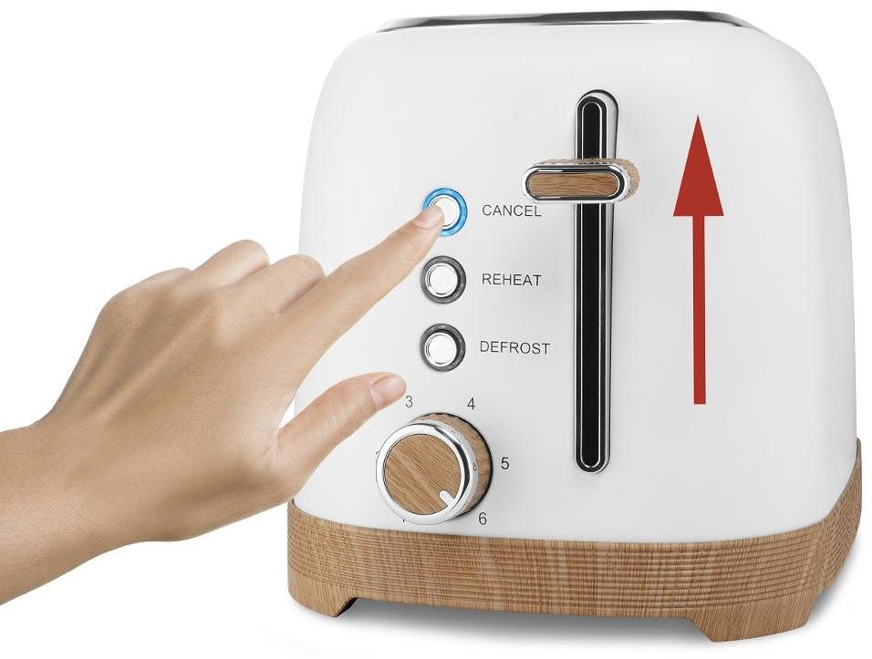 PHILCO Topinkovač 2 otvory, 850 W – bílá