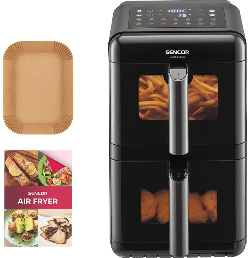 SENCOR Horkovzdušná fritéza 11,6 l, 3&nbsp;000 W – černá